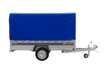 Remorque à un essieu sur ressorts 264x125 UNITRAILER FORCE 264/R KIPP avec châssis H-1100 et bâche bleue
