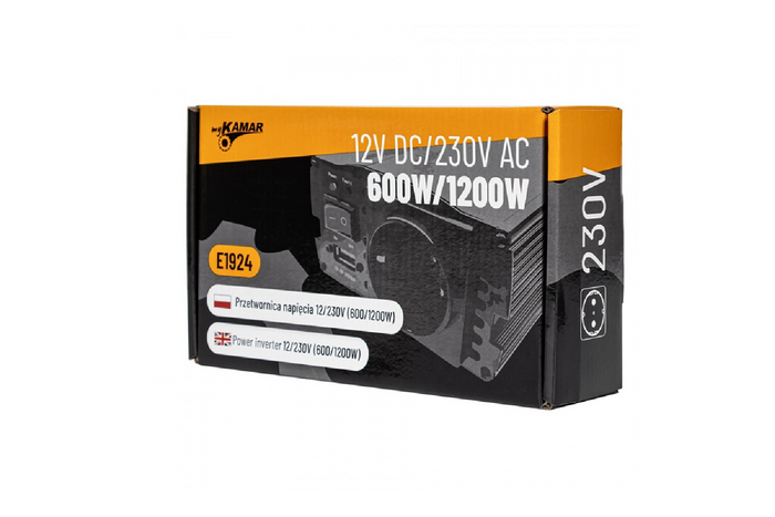 Convertisseur de tension 12V/230V (600/1200W) KAMAR E1924