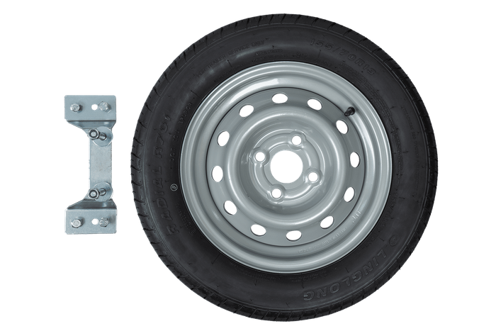 Roue de secours pour remorque avec support LINGLONG 155/70 R13 75N UNITRAILER Jante 4Jx13" 4x100 ET:30