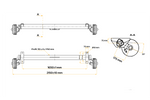 Essieu freiné AL-KO EURO pour remorque/porte-voitures 1800 kg 1650 mm 2150 mm 5x112