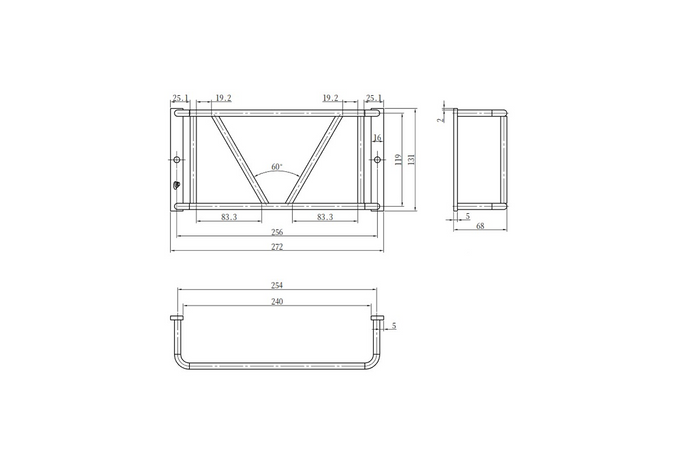 Grille de protection de feu arrière UNITRAILER noire, cache feu arrière 260 x 125 x 70 mm