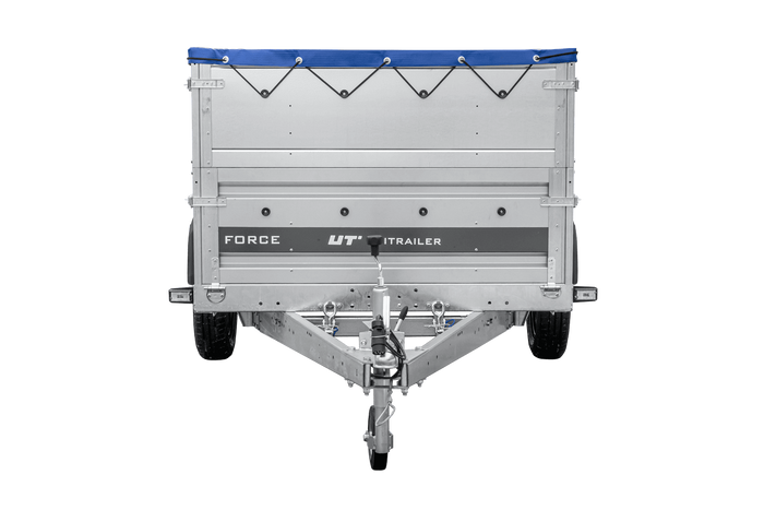 Remorque légère 264x125 UNITRAILER FORCE 264 KIPP avec ridelles BIS, châssis H-0 et bâche bleue