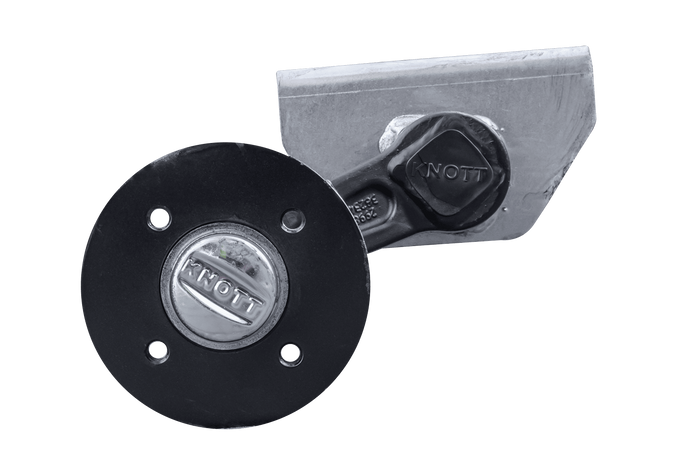 Essieu non freiné KNOTT VG7-L pour remorque 750kg 1607mm 2027mm 4x100