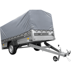 Remorque à un essieu sur ressorts 264x125 UNITRAILER FORCE 264/R KIPP avec châssis H-800 et bâche grise