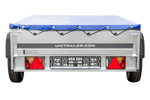 Remorque légère 230x125 UNITRAILER GARDEN 230 KIPP avec châssis H-0 et bâche bleue
