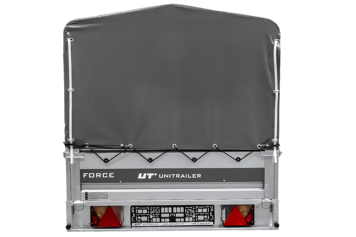 Remorque 264x125 UNITRAILER FORCE 264 KIPP avec châssis H-800 et bâche grise