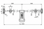 Boulon de verrouillage pour remorque porte-conteneurs STEELPRESS ZD-03 V.2, verrou de porte 2000 mm