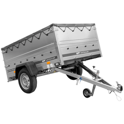 Remorque neuve 200x125 avec bâche plate, rehausses de ridelles et roue jockey - Garden Trailer 201 KIPP