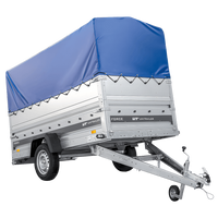 Remorque porte-voitures 264x125 UNITRAILER FORCE 264 KIPP avec ridelles BIS, châssis H-800 et bâche bleue