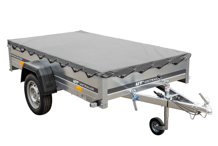 Remorque porte-voitures 230x125 UNITRAILER GARDEN 230 KIPP avec bâche grise