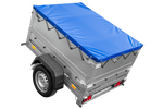 Remorque légère 150x106 UNITRAILER GARDEN 150 KIPP avec côtés BIS et bâche bleue