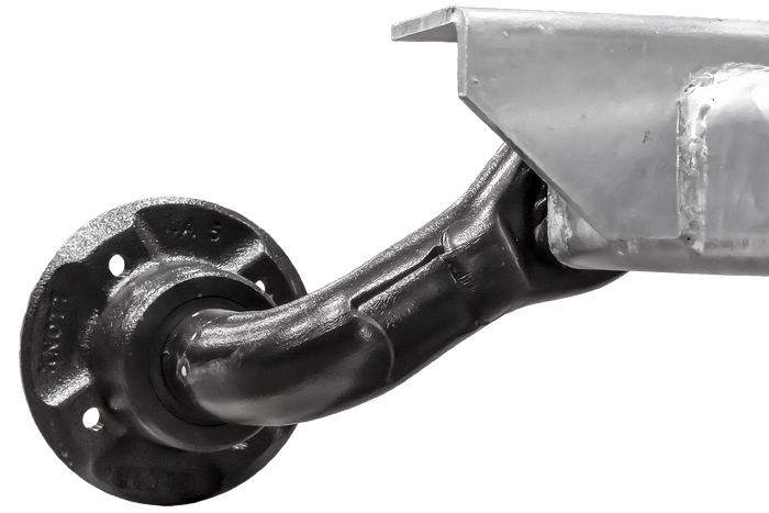 Essieu non freiné KNOTT VG7-L pour remorque 750 kg 1200 mm 1650 mm 4x100