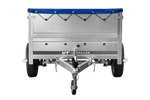 Remorque légère sur ressorts 200x125 UNITRAILER GARDEN 201/R KIPP avec côtés BIS, châssis H-0 et bâche bleue