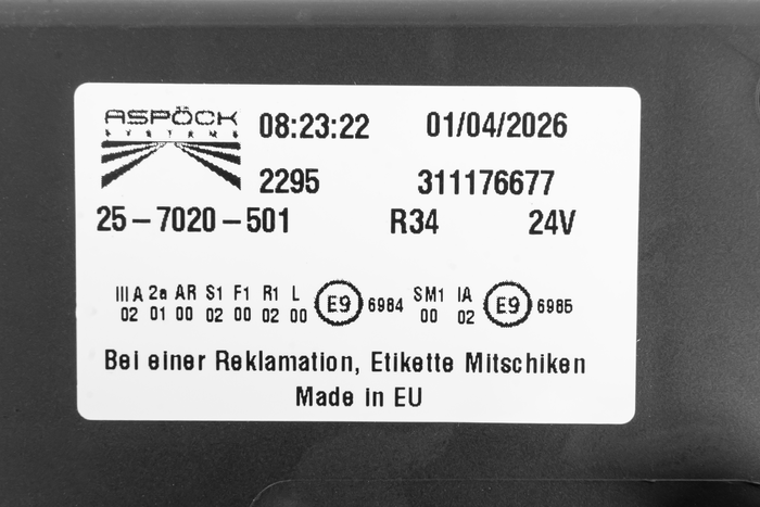 Feu arrière à baïonnette LED ASPÖCK EUROPOINT III 7 broches ASS2 avec avertisseur sonore et 7 fonctions restantes