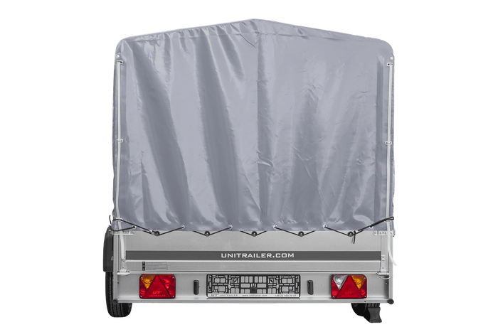 Remorque sur ressorts 264x150 UNITRAILER GARDEN 265/R KIPP avec châssis H-1100 et bâche grise