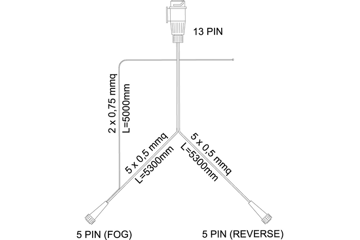 Kit d&#39;éclairage : feux arrière ASPÖCK MULTIPOINT IV + feux de position latéraux ASPÖCK FLEXIPOINT I + faisceau MANTES 5,2 m 13 broches
