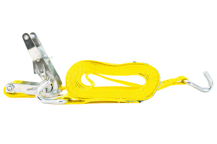 Jeu de quatre courroies de transport jaunes UNITRAIER 4 m/35 mm/2 t avec tendeur