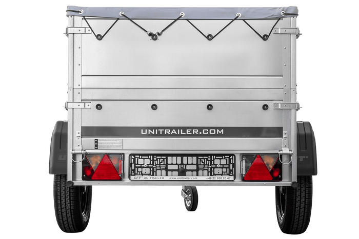 Remorque légère 150x106 UNITRAILER GARDEN 150 KIPP avec côtés BIS et bâche grise