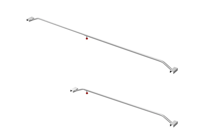 Support de bâche plate pour remorque ProPlus 340918 réglable de 132 à 204 cm