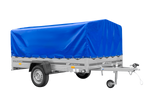 Remorque à un essieu sur ressorts 264x150 UNITRAILER GARDEN 265/R KIPP avec châssis H-800 et bâche bleue
