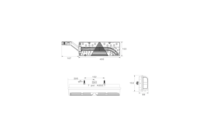 Feux arrière à LED ASPÖCK EUROPOINT III à baïonnette 7 broches ASS2 avec avertisseur sonore, 7 fonctions gauche + droite