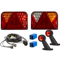 Kit d'éclairage : feux arrière LED DOBPLAST DPT35 + feux de position latéraux LED FRISTOM FT-009 + faisceau MANTES 4,5 m 7 broches