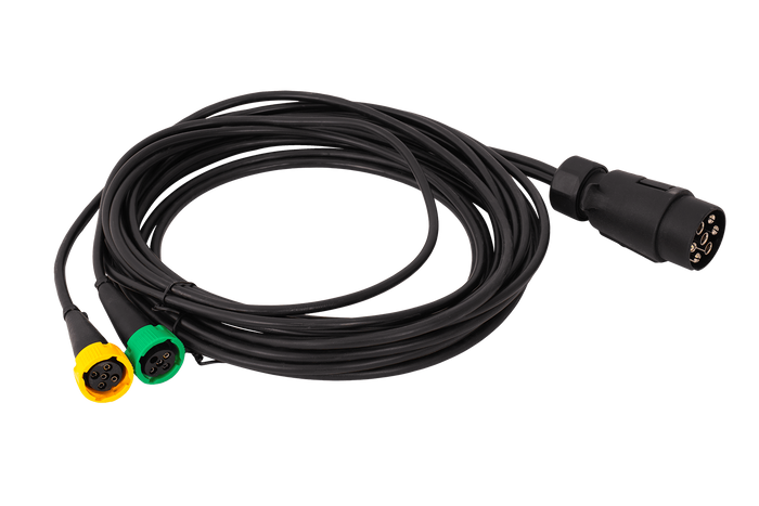 Installation électrique MANTES, faisceau remorque 5m, prise 7PIN, 2x baïonnettes 5PIN