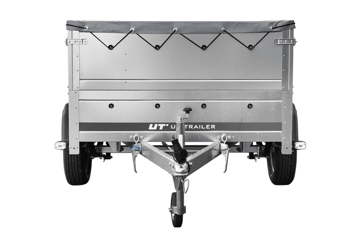 Remorque légère sur ressorts 200x125 UNITRAILER GARDEN 201/R KIPP avec côtés BIS, cadre H-0 et bâche grise