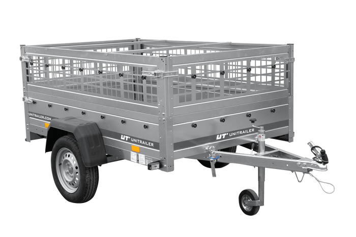 Remorque à un essieu 200x125 UNITRAILER GARDEN 201 KIPP avec ridelles grillagées