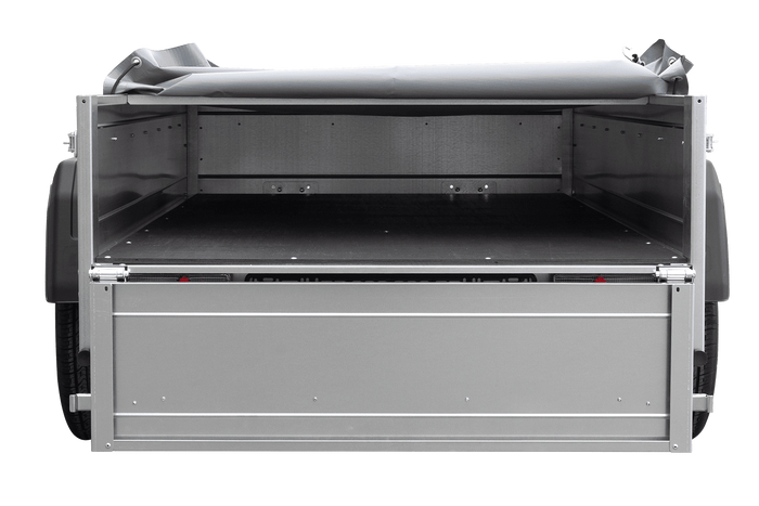Remorque à un essieu 200x106 UNITRAILER GARDEN 200 KIPP avec châssis H-0 et bâche grise