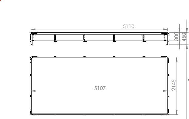 Côtés OUTLET BIS en aluminium H-300 pour remorques CARPLATFORM 5121 et UNIPLAT 500/3