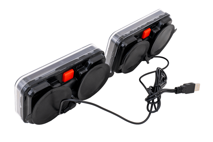 Feux arrière LED TT Technology TT.12028B-DI ,3 fonctions gauche+droite, sans fil, magnétiques