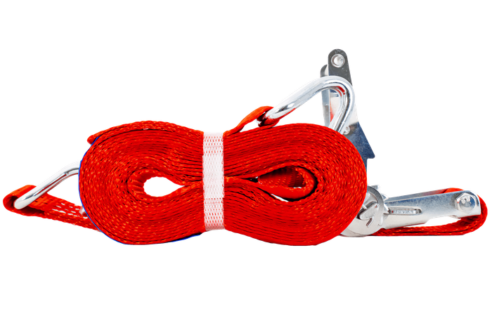Courroie de transport rouge UNITRAIER 6 m/35 mm/2 t avec tendeur