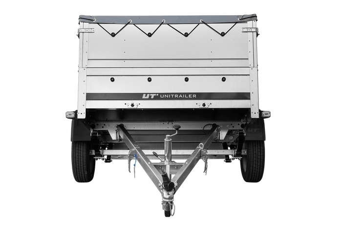 Remorque légère sur ressorts 200x125 UNITRAILER GARDEN 201/R KIPP avec ridelles BIS, cadre H-0 et bâche grise