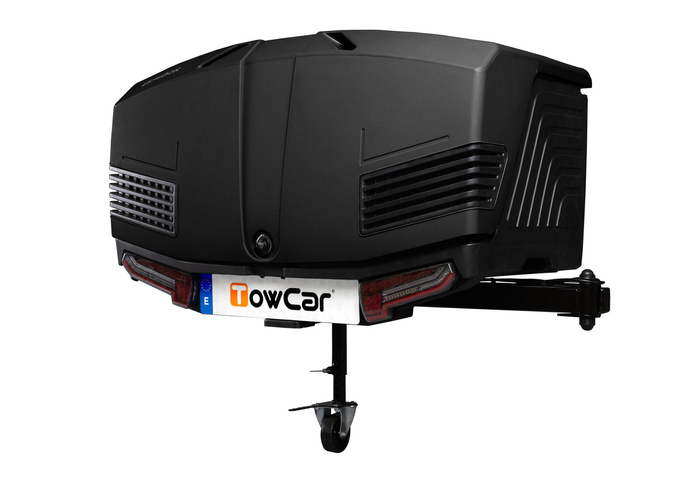 Towbox V3 Camper noir - coffre à bagages monté sur boule d&#39;attelage