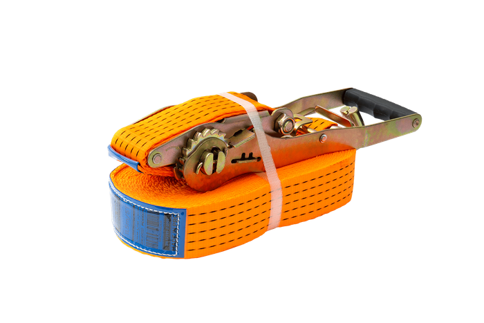 Courroie de transport orange UNITRAILER ERGO 12 m/50 mm/5 t avec tendeur