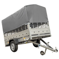 Remorque porte-voitures sur ressorts 230x125 UNITRAILER GARDEN 230/R KIPP avec côtés en filet, châssis H-800 et bâche grise