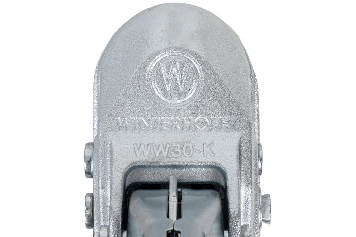 Attelage à boule WINTERHOFF WW 30-K+Z pour remorque de 3000 kg avec timon tubulaire de 35 à 51 mm, en fonte