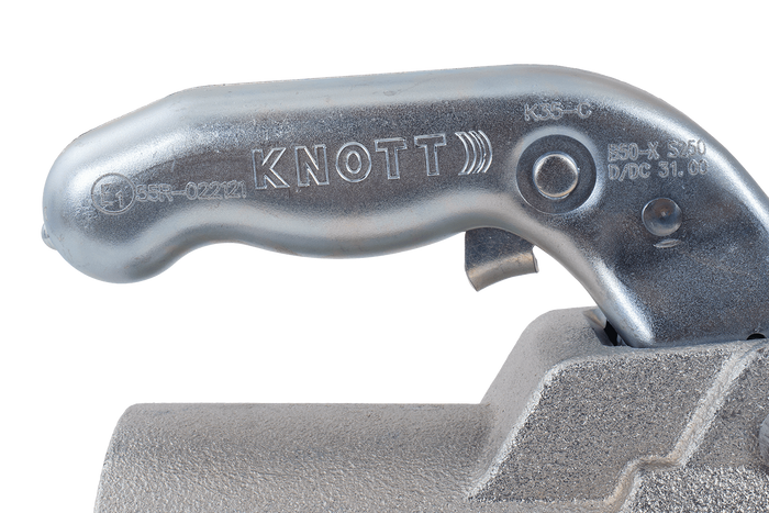 Attelage à boule KNOTT K35-C pour remorque de 3 500 kg avec timon tubulaire de 60 mm, en fonte 