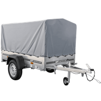 Remorque automobile Garden Trailer 200 KIPP 200 x 106 cm avec bâche haute, arceau et roue jockey PTAC 500 kg