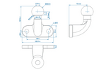 Boule d'attelage ProPlus 341210, 50 mm, 3500 kg, noire