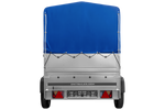 Remorque 1 essieu 200x125 UNITRAILER GARDEN 201 KIPP avec ridelles supplémentaires, châssis H-800 et bâche bleue