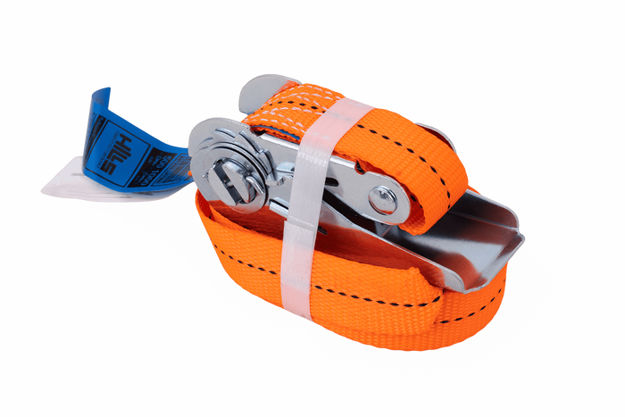 Jeu de quatre sangles HERMON monoblocs de 5 m/25 mm/1 t avec tendeur