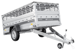 Remorque à un essieu 264x125 UNITRAILER FORCE 264 KIPP avec ridelles grillagées, châssis H-0 et bâche grise