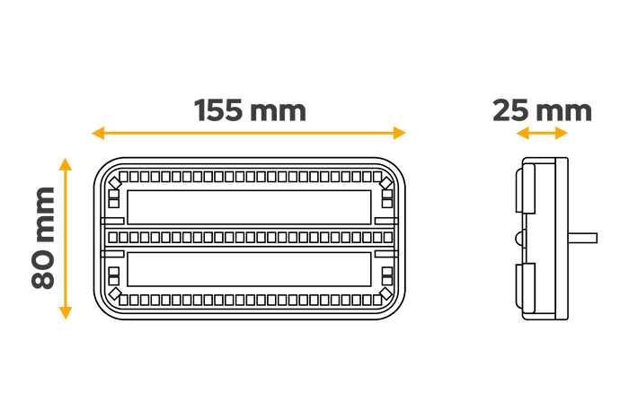 Feux arrière LED TT Technology TT.12028B-DI ,3 fonctions gauche+droite, sans fil, magnétiques