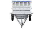 Remorque à un essieu 264x125 UNITRAILER FORCE 264 KIPP avec ridelles grillagées, châssis H-0 et bâche bleue