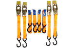 Jeu de quatre courroies de transport UNITRAILER orange 4 m/25 mm/0,68 t avec tendeur