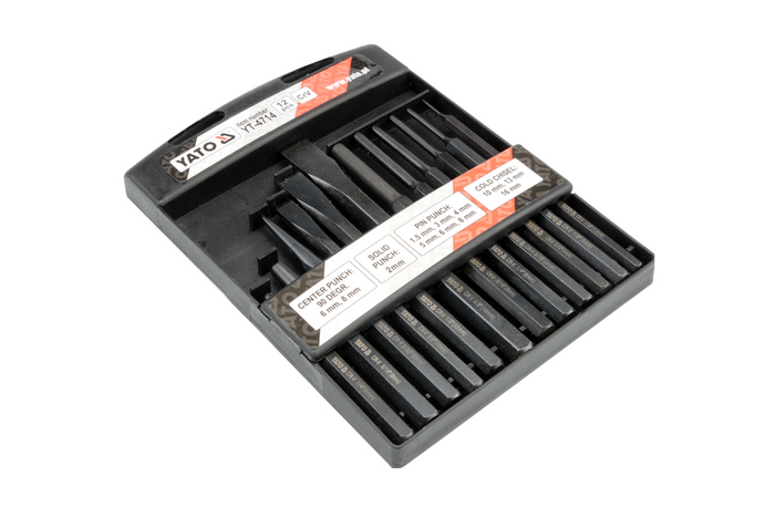 Ciseaux à froid et poinçons YATO YT-4714, 12 pcs.