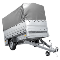 Remorque à un essieu sur ressorts 230x125 UNITRAILER FORCE 230/R KIPP avec ridelles BIS, châssis H-800 et bâche grise