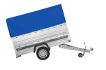 Remorque 230x125 UNITRAILER FORCE 230 KIPP avec ridelles BIS, châssis H-800 et bâche bleue